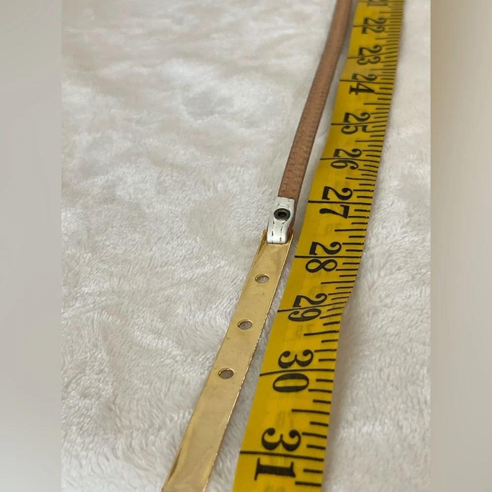 Vintage leather and gold tone belt